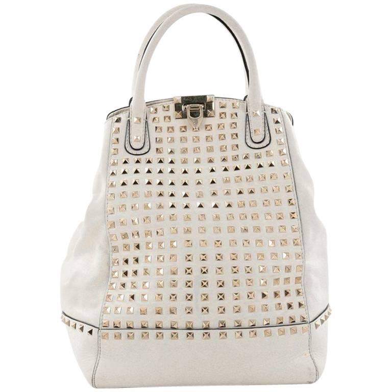 Valentino Rockstud New Dome Convertible Bucket Bag Full Studded Leather