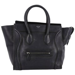 Celine Luggage Handbag Grainy Leather Mini