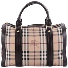Burberry Alchester Bowling Bag Haymarket Coated Canvas and Leather Medium