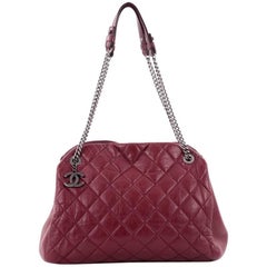 Chanel Just Mademoiselle Handbag Quilted Aged Calfskin Large