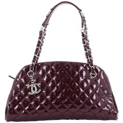 Chanel Just Mademoiselle Handbag Quilted Patent Medium Chanel Just Mademoiselle Handbag Quilted Patent Medium
