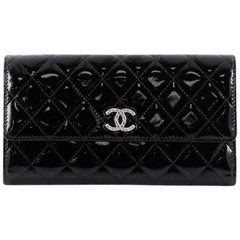 Chanel Brilliant CC Trifold Wallet Quilted Patent Long