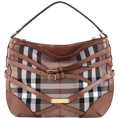 Burberry Bridle Dutton Hobo House Check and Leather