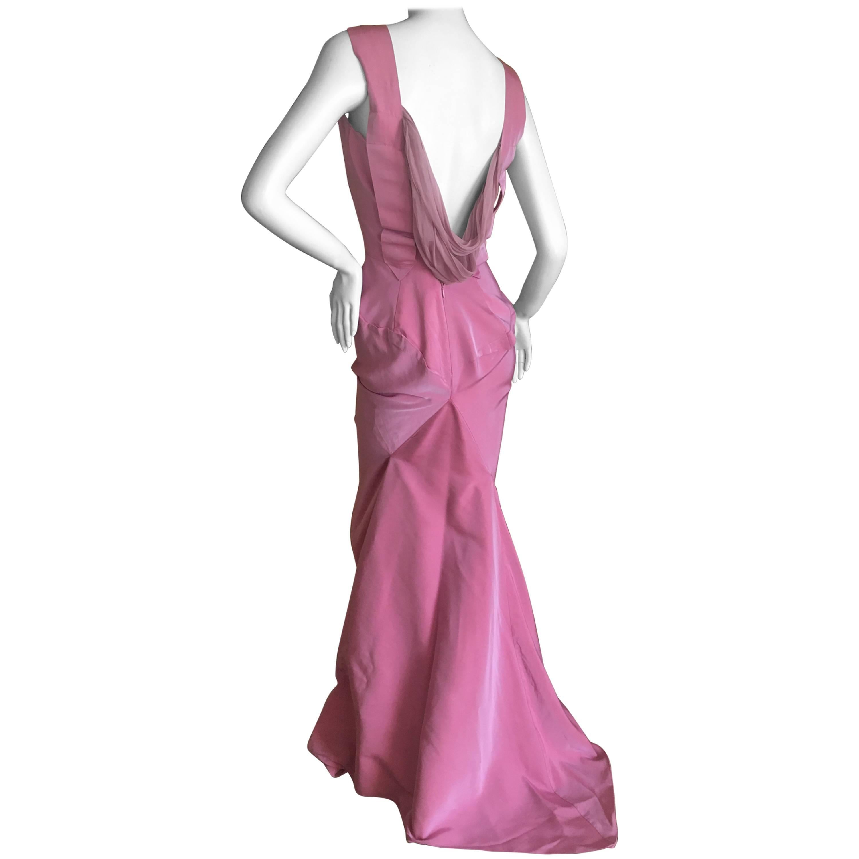 Vivienne Westwood Gold Label Rose Pink Evening Dress with Fishtail Train, 2011  For Sale