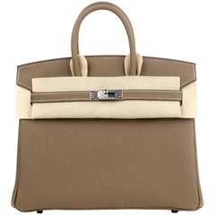 Hermes Birkin 25 Etoupe in Togo Leather Silver Hardware (PHW) Stamp A (2017)