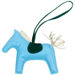 Hermes Charm Rodeo Horse Big (GM Size) Blue Atoll/Craie/Malachite