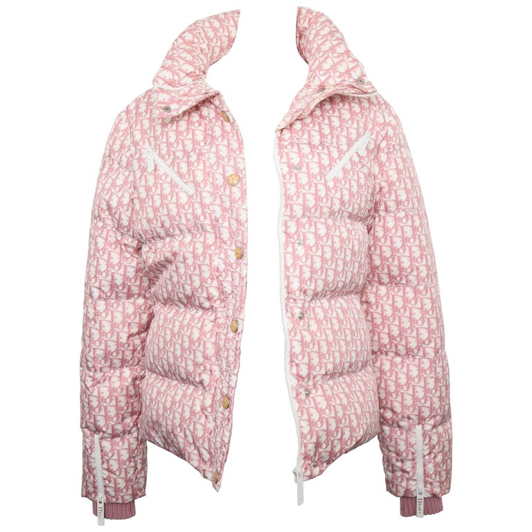 John Galliano for Christian Dior Pink Trotter Logo Puffy Jacket at 1stDibs  | pink dior logo, dior monogram puffer jacket, pink dior puffer jacket
