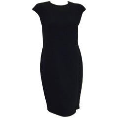 Alluring Alexander McQueen Little Black Dress with Pleated Cap Sleeves