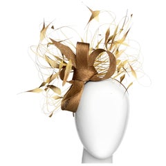 Circa 2003 Philip Treacy Earthy Gold Feather Headpiece