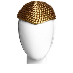 1980s Krizia Coiled Gold Rope Hat