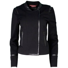 Comptoir Des Cotonniers Black Jacket with Faux Leather Trim Size FR40