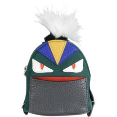 Fendi Micro Monster Backpack Bag Charm - Blue Bag Accessories