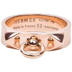 Bague Hermes "Collier de Chien" en or rose Taille 52FR - 6US