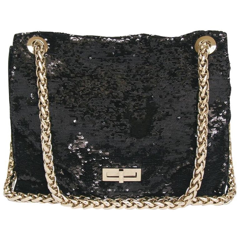 Balmain ''Ultimate" Flap Bag Embroidered with Black Sequins at 1stDibs