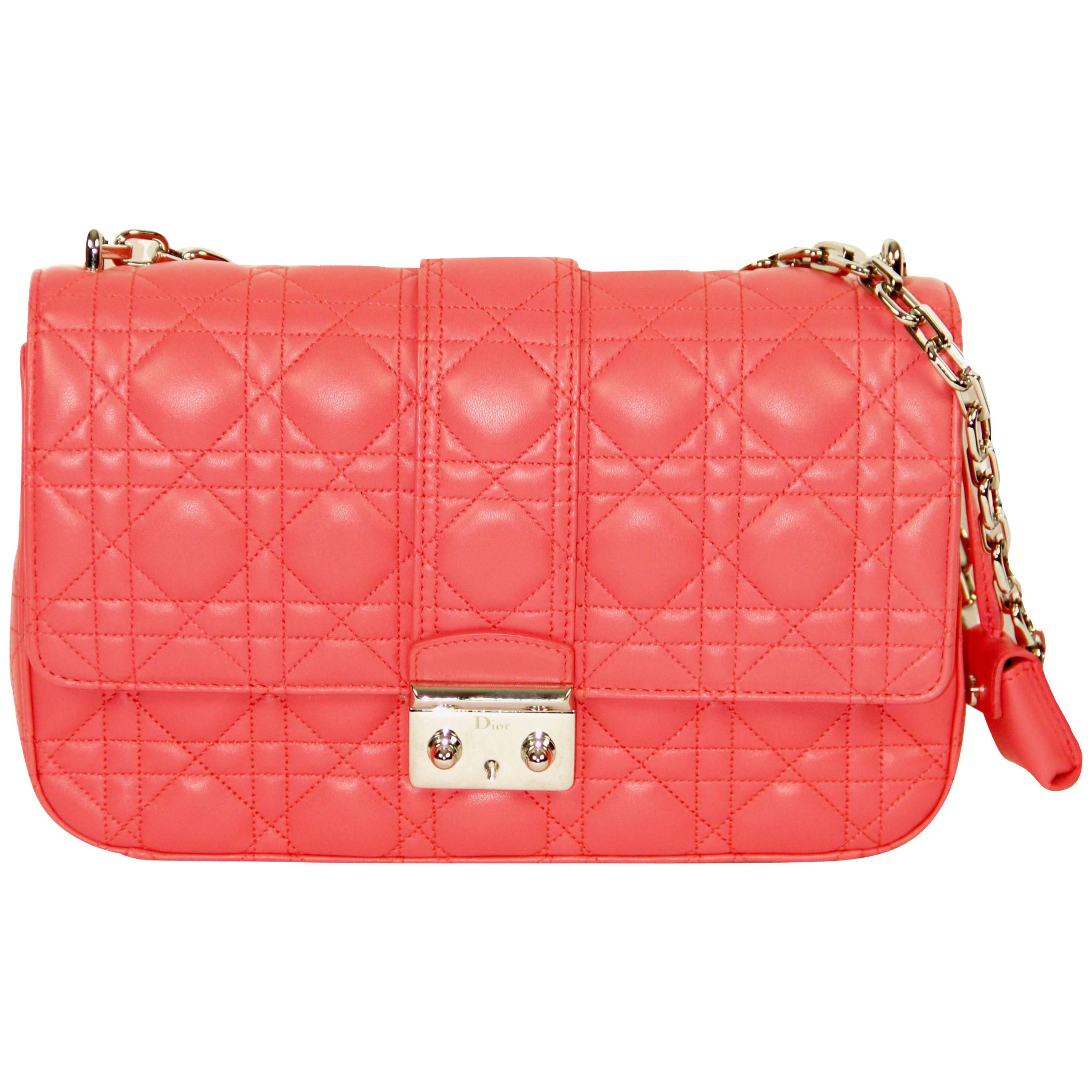 CHRISTIAN DIOR Miss Dior Pink Quilted Leather Shoulder Bag
