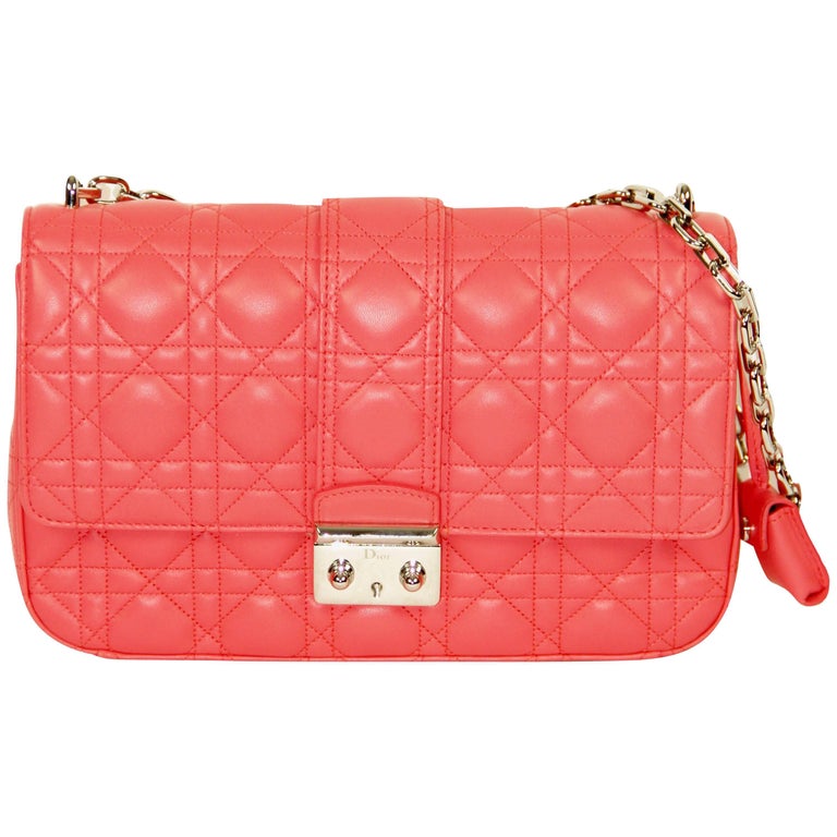 CHRISTIAN DIOR Miss Dior Pink Quilted Leather Shoulder Bag For Sale at
