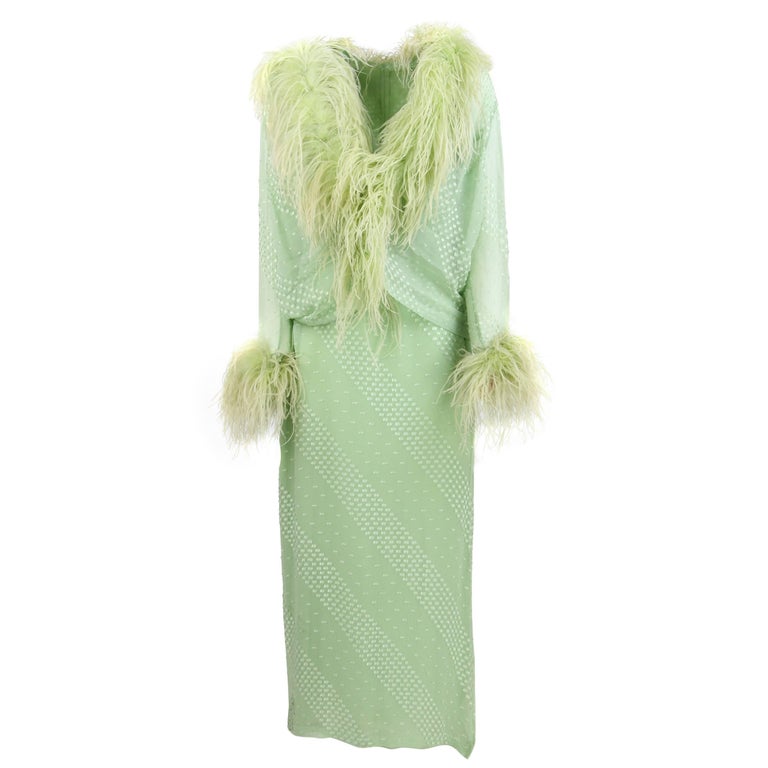 1970s Mint Green Silk Dress and Jacket Suit at 1stDibs mint silk dress