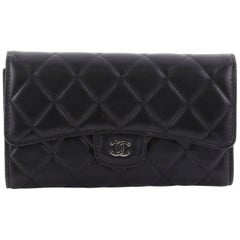Chanel L Flap Wallet Quilted Lambskin Long