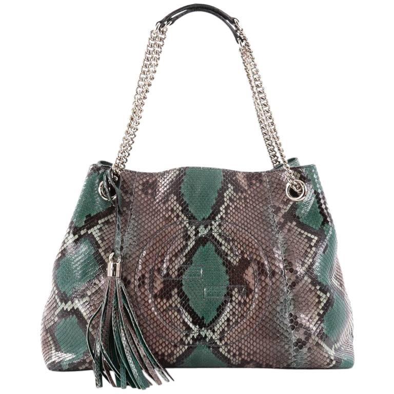 Gucci Soho Shoulder Bag Chain Strap Python Medium