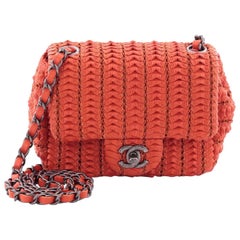 Chanel Crochet Klappe Tasche Lammfell klein