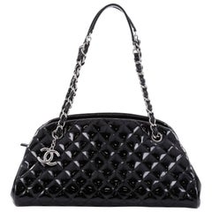 Chanel Just Mademoiselle Handbag Quilted Patent Medium Chanel Just Mademoiselle Handbag Quilted Patent Medium