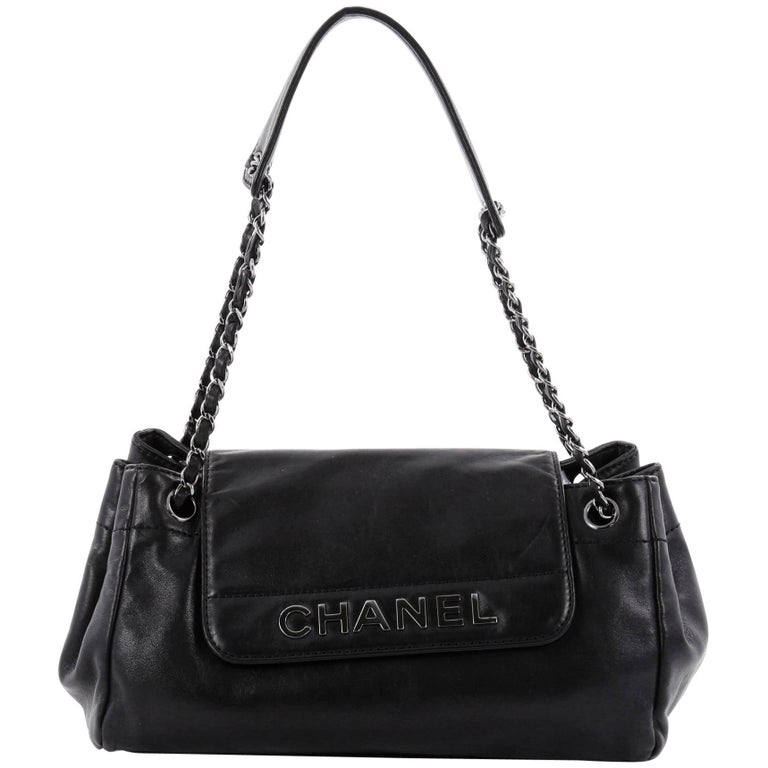 Chanel Lax Accordion Flap Bag Leather Medium at 1stDibs