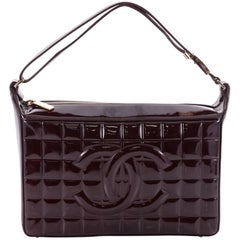 Chanel Chocolate Bar Shoulder Bag Quilted Patent Medium