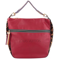 Louis Vuitton Limited Edition Flight Safari Handbag Calfskin and Leopard Chenill