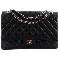 Chanel Classic Single Flap Bag Quilted Caviar Maxi