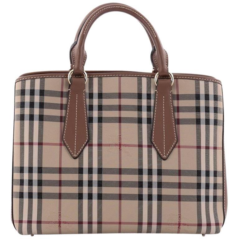 Burberry Ballingdon Tote Horseferry Check Canvas and Leather Medium