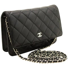 Chanel Wallet On Chain WOC Black Shoulder Bag Crossbody Clutch SV