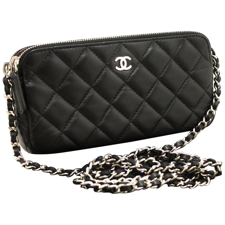 Chanel Wallet On Chain Woc Double Zip Black Shoulder Bag For Chanel Wallet On Chain Woc Double Zip Black Shoulder Bag For
