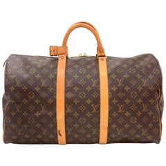 Louis Vuitton Vintage Keepall 50 Monogram Canvas Duffle Travel Bag