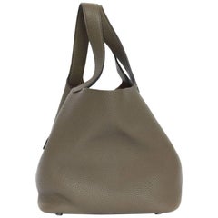 Hermes "Picotin Lock" Bag in Taupe taurillon Leather