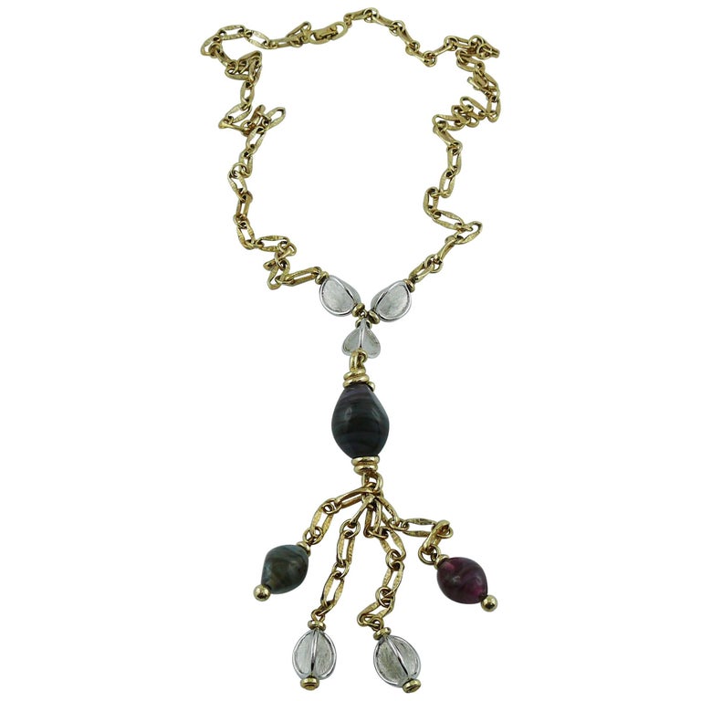 Christian Dior Vintage Tassel Necklace For Sale at 1stDibs