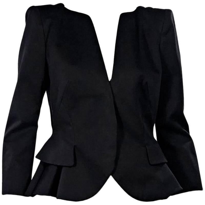 Alexander McQueen Black Peplum Blazer