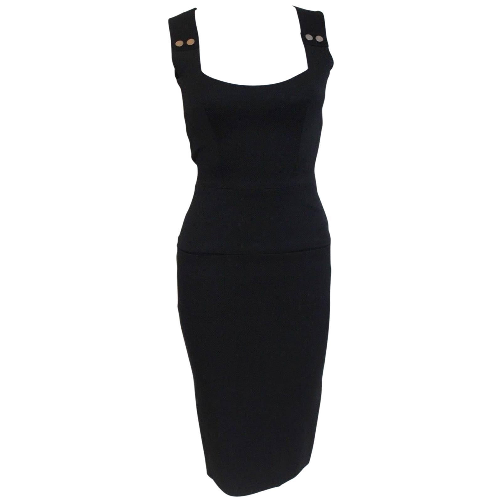 Victoria Beckham Basket Weave Black Dress uk 8   For Sale