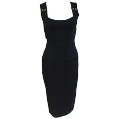 Victoria Beckham Basket Weave Black Dress uk 8  