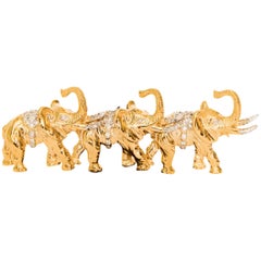 A 1980s Vintage Valentino Gold Toned Elephant Brooch 