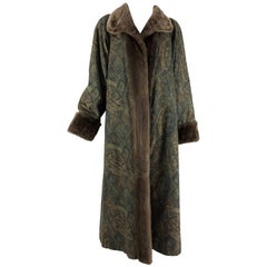 Used Anne Klein Reversible sheared beaver and fabric coat 1990s