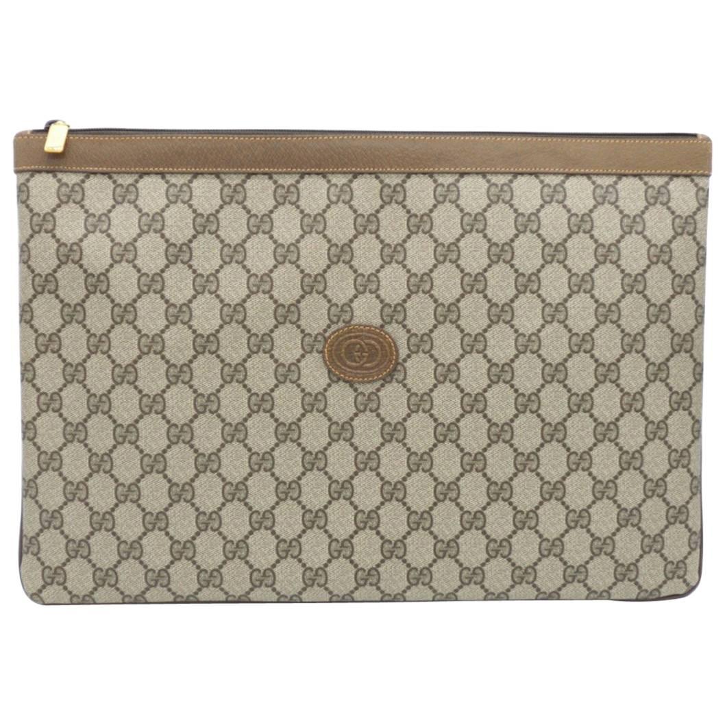Gucci Monogram GG Men's Portfolio Travel iPad Laptop Travel Envelope Clutch Bag