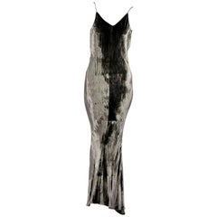 Grey Pamela Dennis Silk Velvet Gown