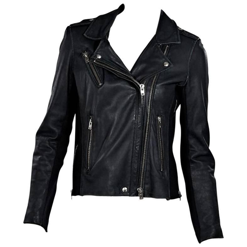 Black Iro Distressed Leather Jacket