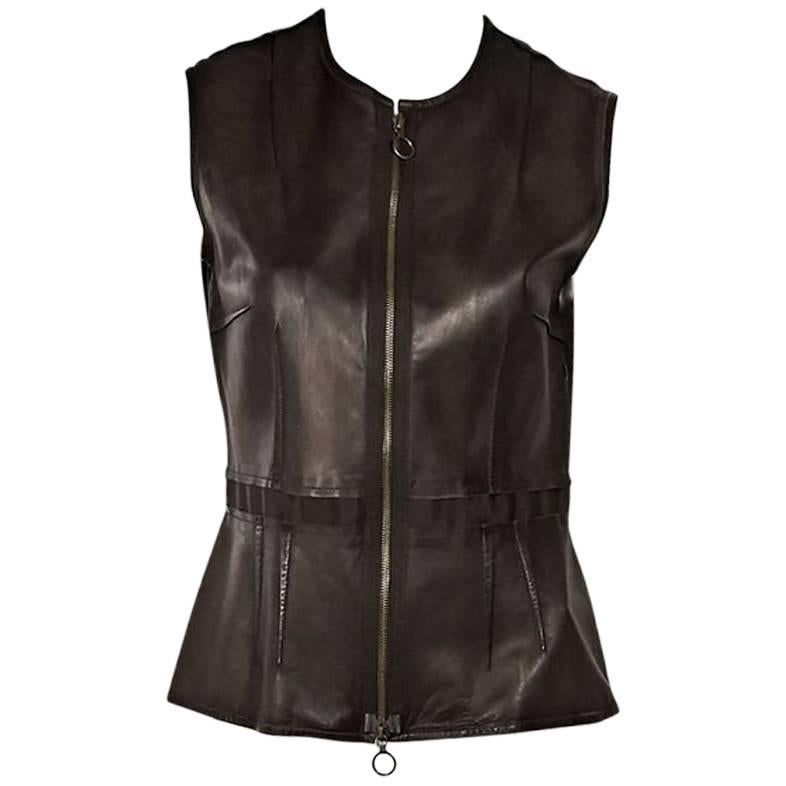 Brown Lanvin Leather Vest