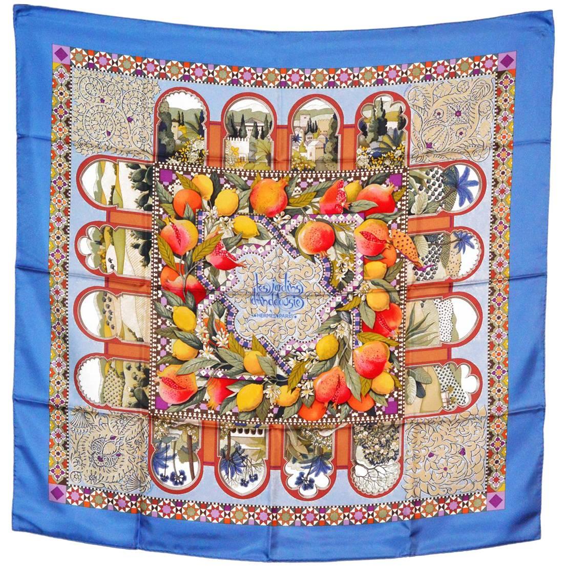 Hermes Colorful Silk Scarf For Sale