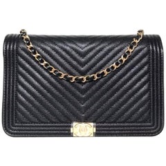 Chanel Chevron Boy WOC caviar black