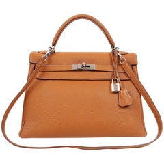 Hermes Gold Togo 32 cm Kelly with PHW