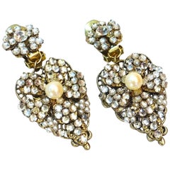 Vintage Demario Faux Pearl Drop Earrings, 1950s