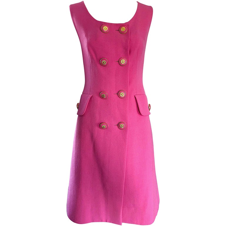 Vintage Jacques Fath Bubblegum Pink 1990s Does 1960s Couture Wool Shift ...