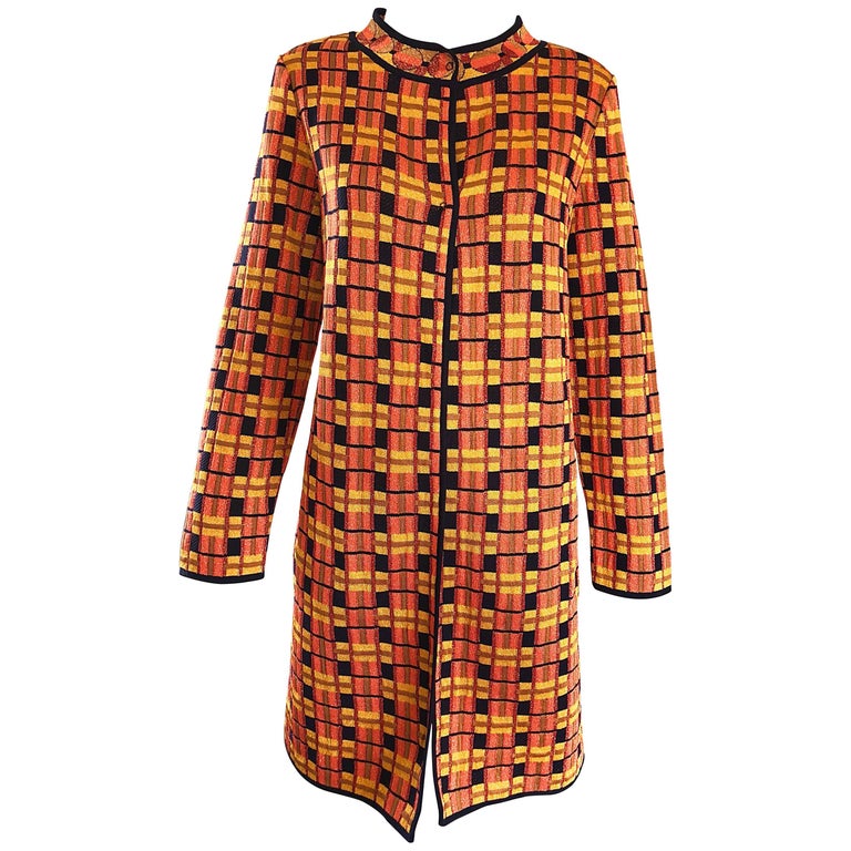 Missoni 1990s Vintage Burnt Orange + Yellow Metallic Autumnal Jacket